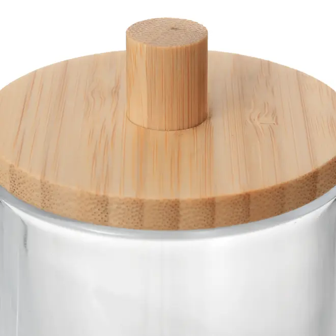 PORTA-ALGODÃO 12 CM BAMBOO - INCOLOR/BAMBU - Foto 4