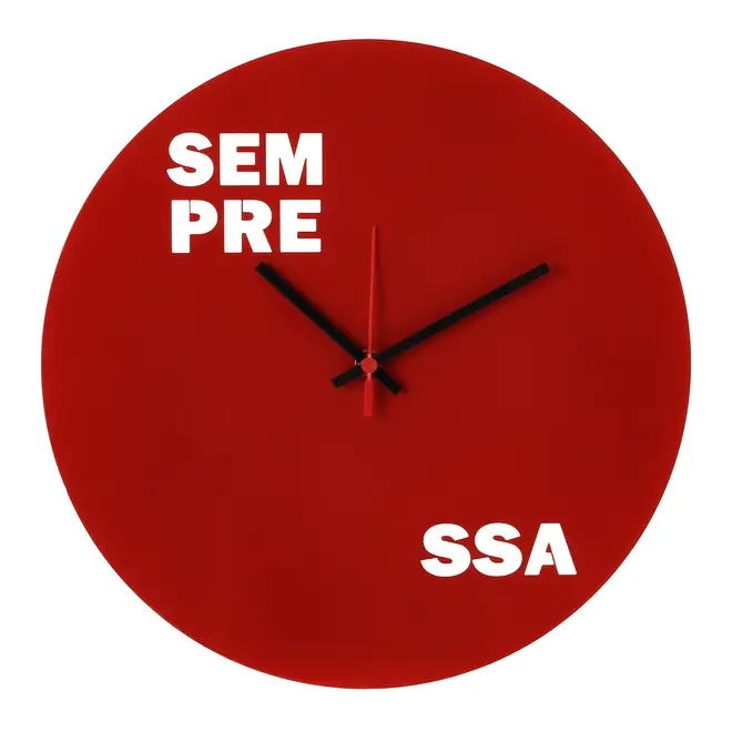 RELÓGIO DE PAREDE TUDO OU TUDO SEM PRESSA 35 CM - VERMELHO/PRETO - Foto 1