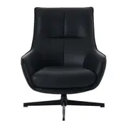 POLTRONA GIRATÓRIA BERGEN JOY - PRETO/PRETO - Foto 1