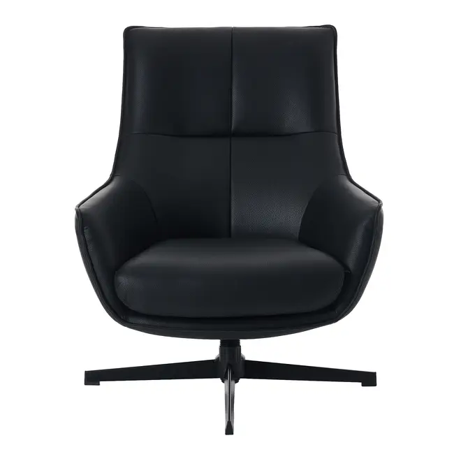 POLTRONA GIRATÓRIA BERGEN JOY - PRETO/PRETO - Foto 1