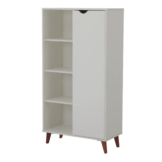 ARMÁRIO PARA ESCRITÓRIO ALTO 1 PORTA LIN - BRANCO/NOZES - Foto 2
