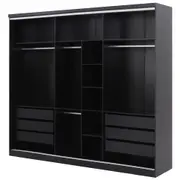 ESTRUTURA DE GUARDA-ROUPA DE CASAL 3 PORTAS FRIZ - PRETO - Foto 2