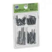KIT DE PARAFUSOS E BUCHAS COM 44 PEÇAS BEMFIXA - CINZA - Foto 2