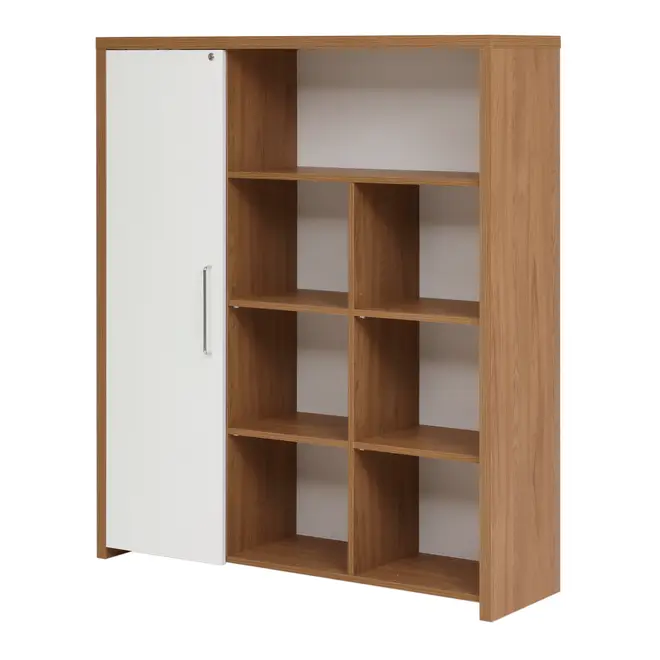 CONJUNTO ARMÁRIO 3 PORTAS C/ESTANTE BOSS - OAK TAMMI/BRANCO - Foto 8