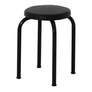 BANQUINHO EMPILHÁVEL TUBULAR - PRETO/PRETO - Foto 1