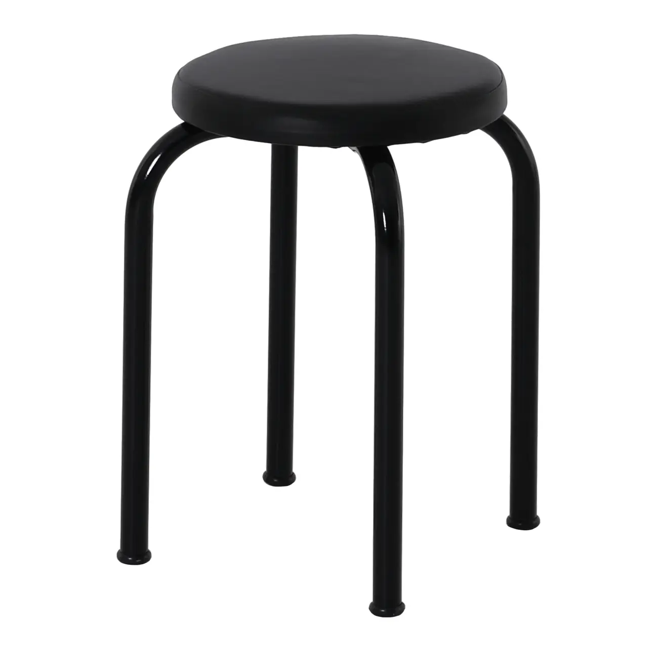 BANQUINHO EMPILHÁVEL TUBULAR - PRETO/PRETO - Foto 1