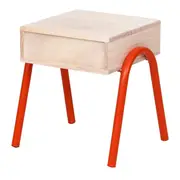MESA DE CABECEIRA 1 GAVETA BOUNCE - LARANJA LED/NATURAL WASHED - Foto 5