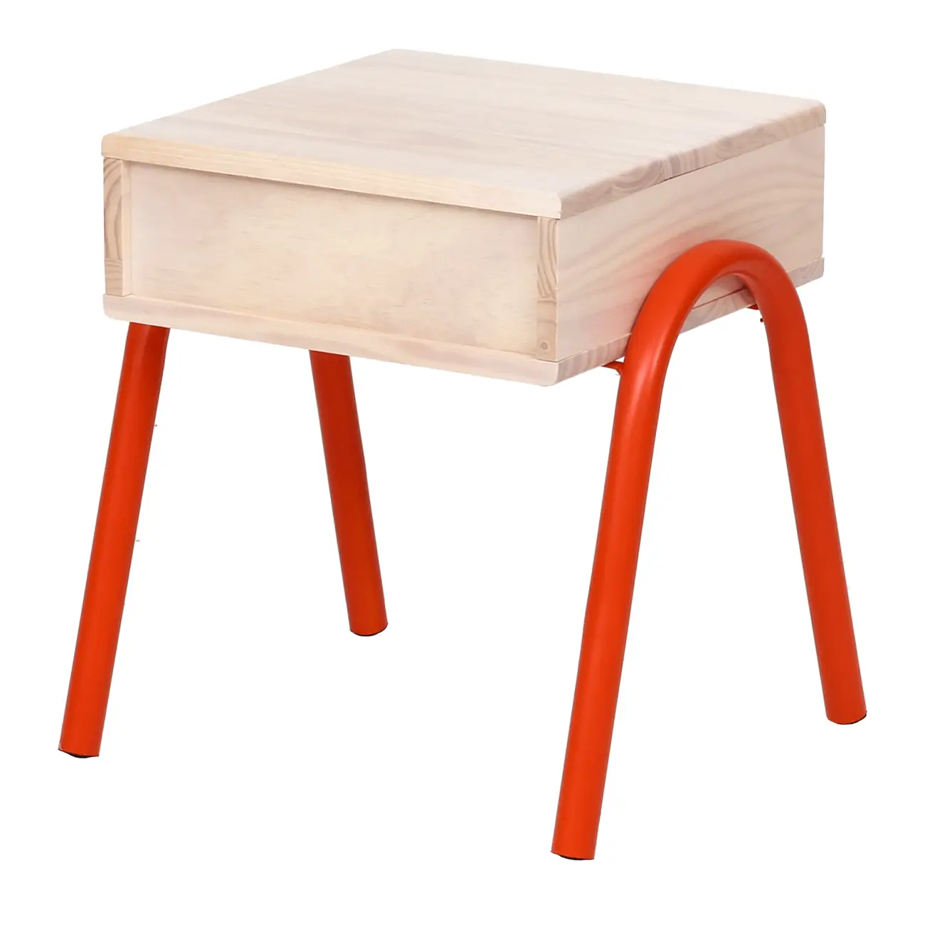 MESA DE CABECEIRA 1 GAVETA BOUNCE - LARANJA LED/NATURAL WASHED - Foto 5