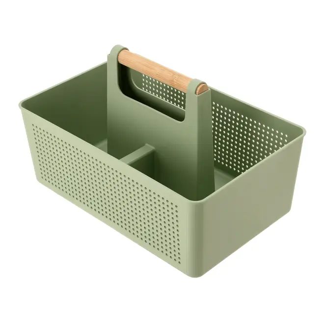 CESTO ORGANIZADOR C/ ALÇA 22 CM X 34 CM KEEPFULL - SÁLVIA/BAMBU - Foto 3