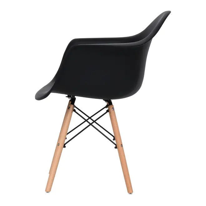 CADEIRA COM BRAÇOS EASY WOOD - FAIA/PRETO - Foto 3