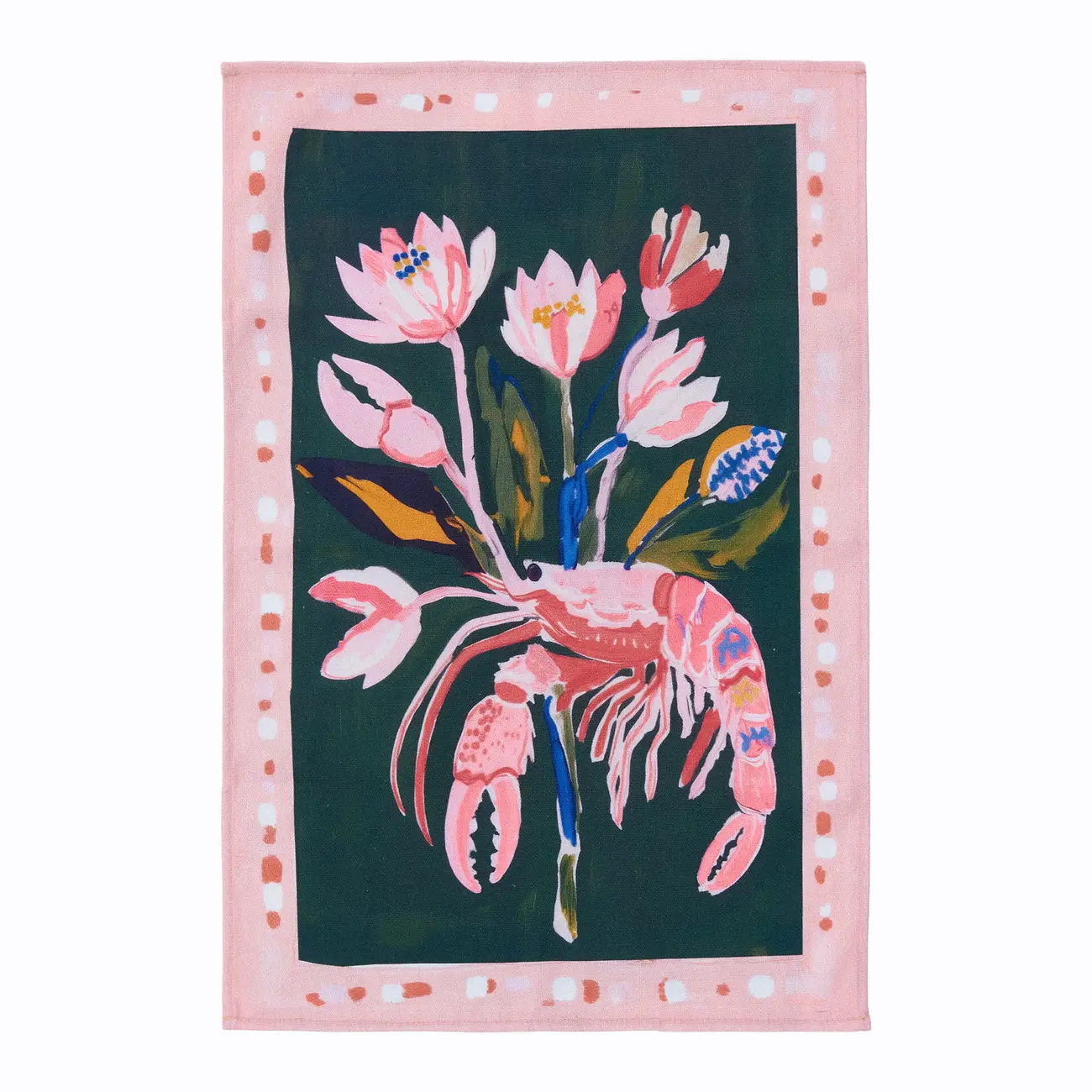 PANO DE COPA 40 CM X 60 CM ONÍRICA CAMARÃO - MUSGO/MULTICOR - Foto 1