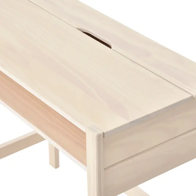 ESCRIVANINHA 90 CM X 45 CM WOOD FENCE - BRANCO LAVADO - Foto 7