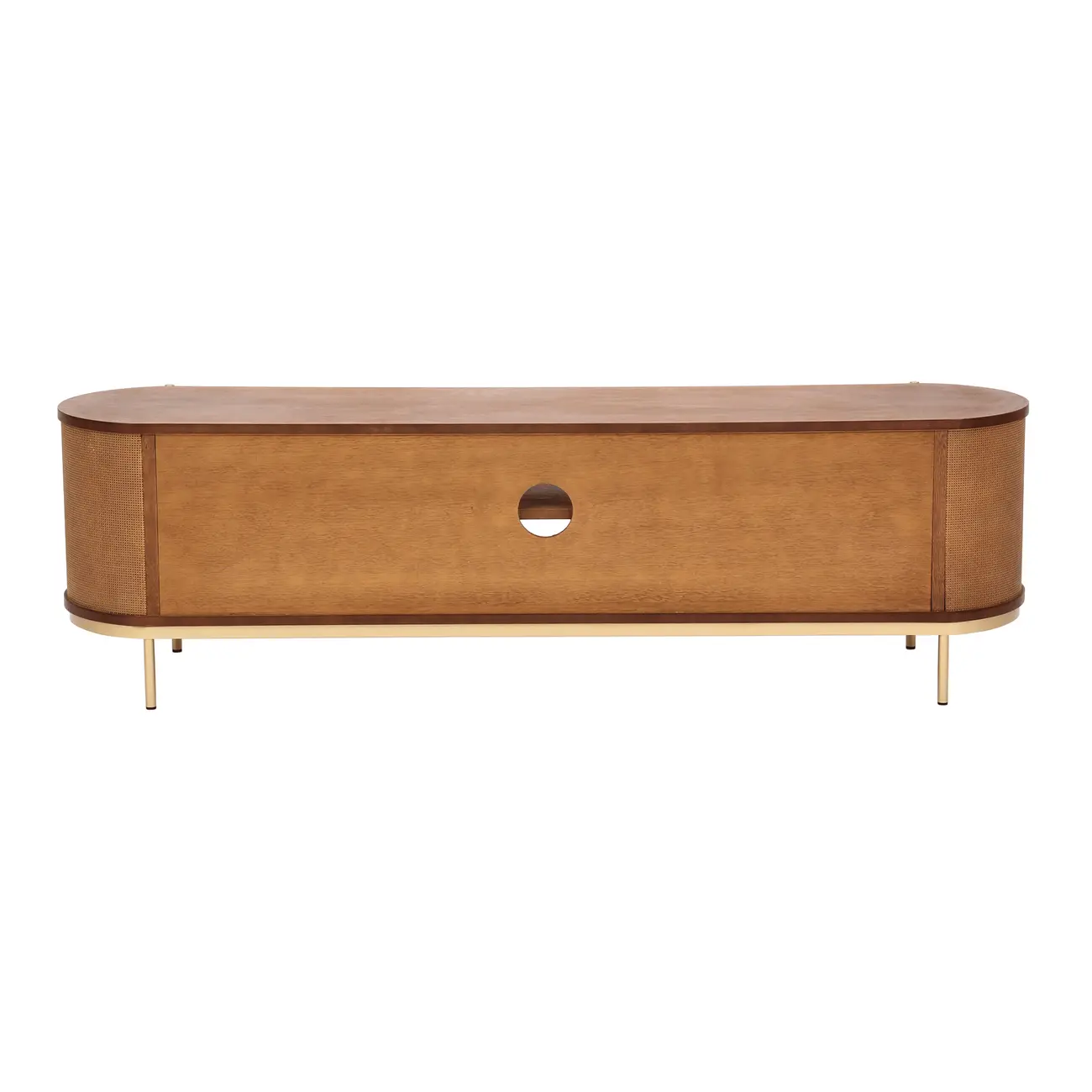 RACK 1,80 M X 43 CM ECLAIR TELA - NOZES/DOURADO - Foto 4