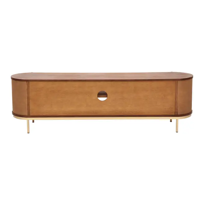 RACK 1,80 M X 43 CM ECLAIR TELA - NOZES/DOURADO - Foto 4