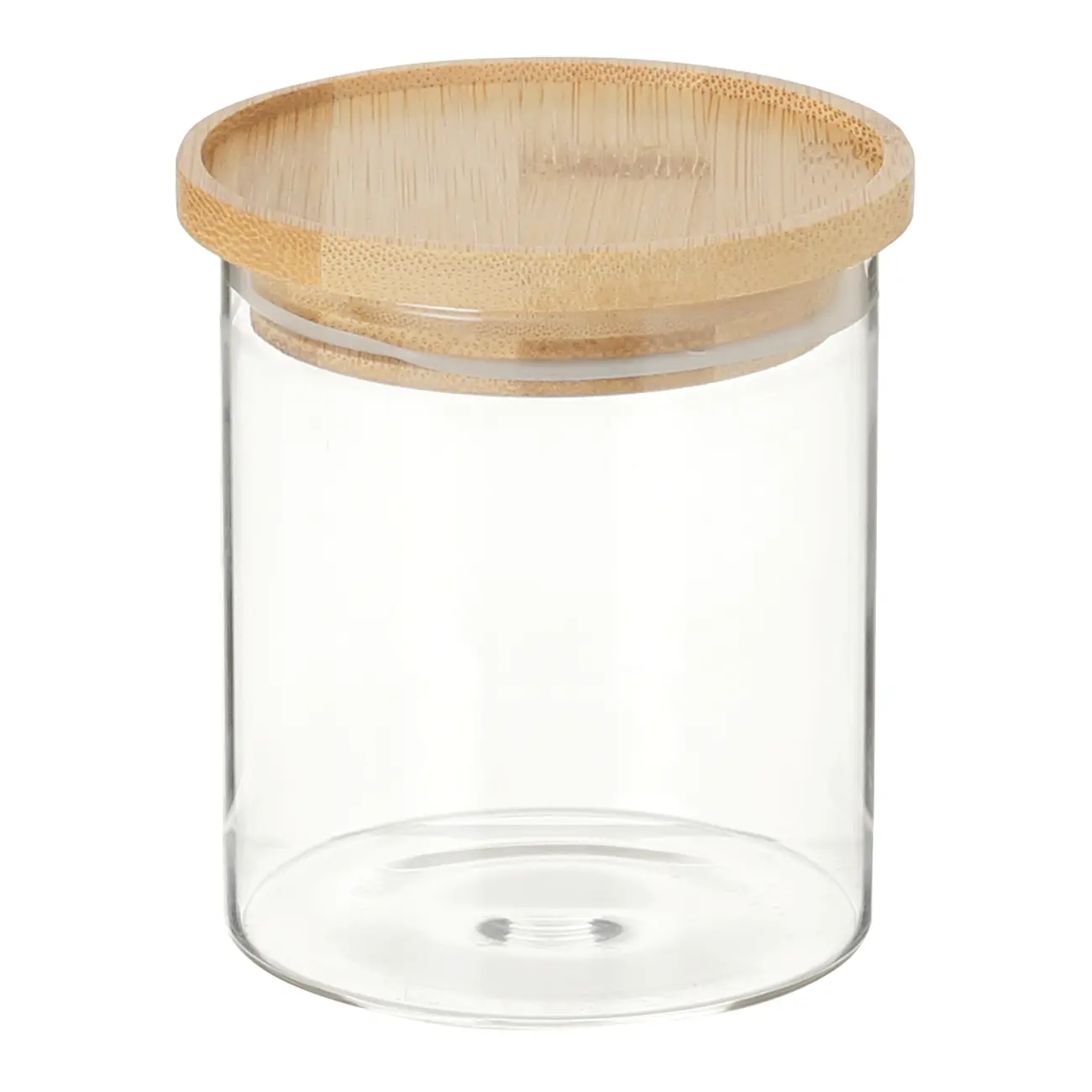 POTE REDONDO 400 ML BAMBOO BORUS - INCOLOR/BAMBU - Foto 1