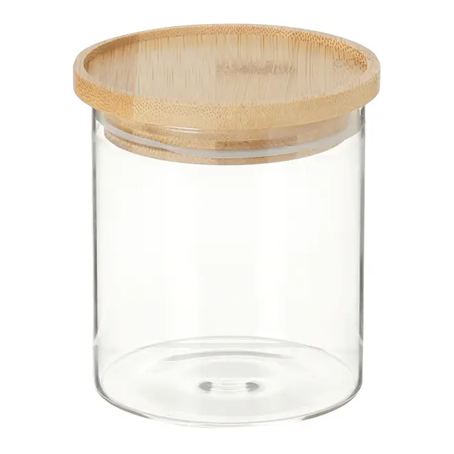 POTE REDONDO 400 ML BAMBOO BORUS - INCOLOR/BAMBU - Foto 1