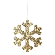 PINGENTE FLOCO GLITTER 10 CM NATAL ASTRAL - DOURADO - Foto 1