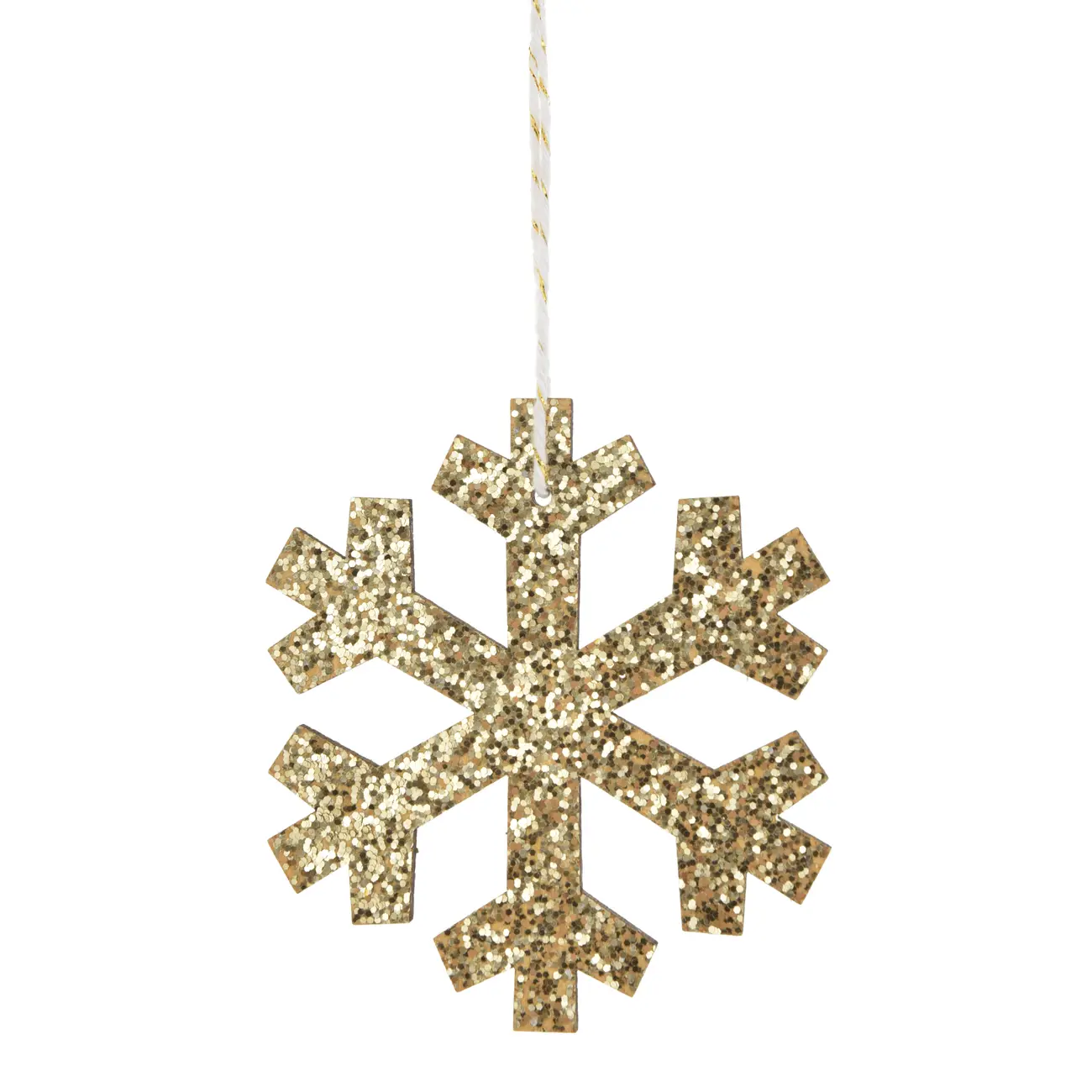 PINGENTE FLOCO GLITTER 10 CM NATAL ASTRAL - DOURADO - Foto 1