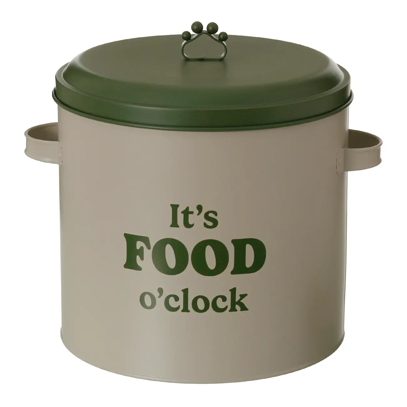 POTE PARA RAÇÃO IT'S FOOD O'CLOCK - BEGE/MUSGO - Foto 1