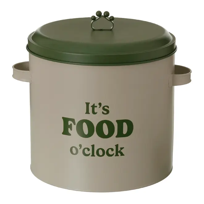POTE PARA RAÇÃO IT'S FOOD O'CLOCK - BEGE/MUSGO - Foto 1