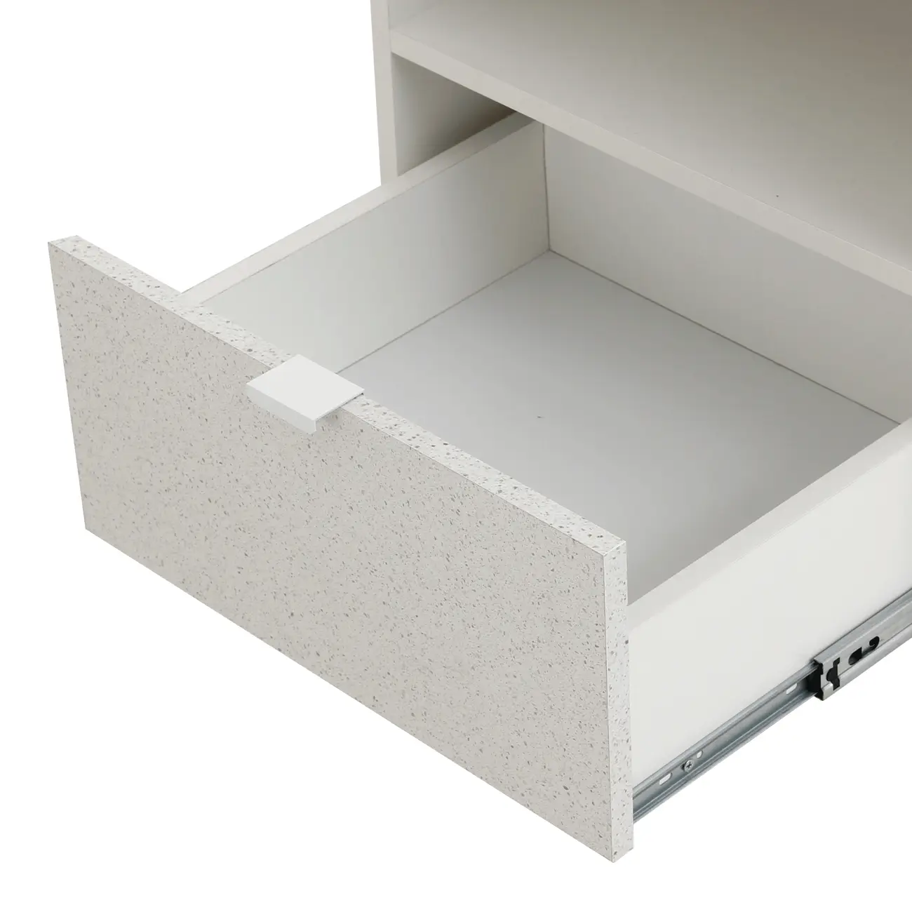 MESA DE CABECEIRA 1 GAVETA SLEEK - BRANCO/GRANILITE - Foto 7