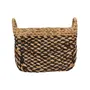 CESTO 23 CM X 36 CM X 32 CM AGUAPÉ - FIBRA NATURAL/PRETO - Foto 1