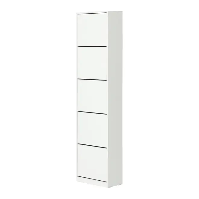 SAPATEIRA PAREDE 5 PORTAS BASCULANTES FAMILY THIN - BRANCO/BRANCO - Foto 2