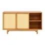 BUFFET 2 PORTAS DE CORRER COM PALHINHA 1,40 M X 40 CM PALHANDI - AMÊNDOA/NATURAL - Foto 3