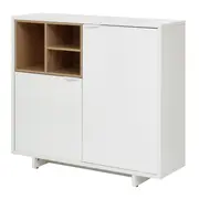 ARMÁRIO PARA ESCRITÓRIO MÉDIO 2 PORTAS ALETA - BRANCO/OAK TAMMI - Foto 5