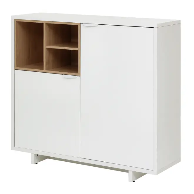 ARMÁRIO PARA ESCRITÓRIO MÉDIO 2 PORTAS ALETA - BRANCO/OAK TAMMI - Foto 5