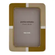 PORTA-RETRATO 13 CM X 18 CM COURT - DOURADO/CREAM - Foto 1