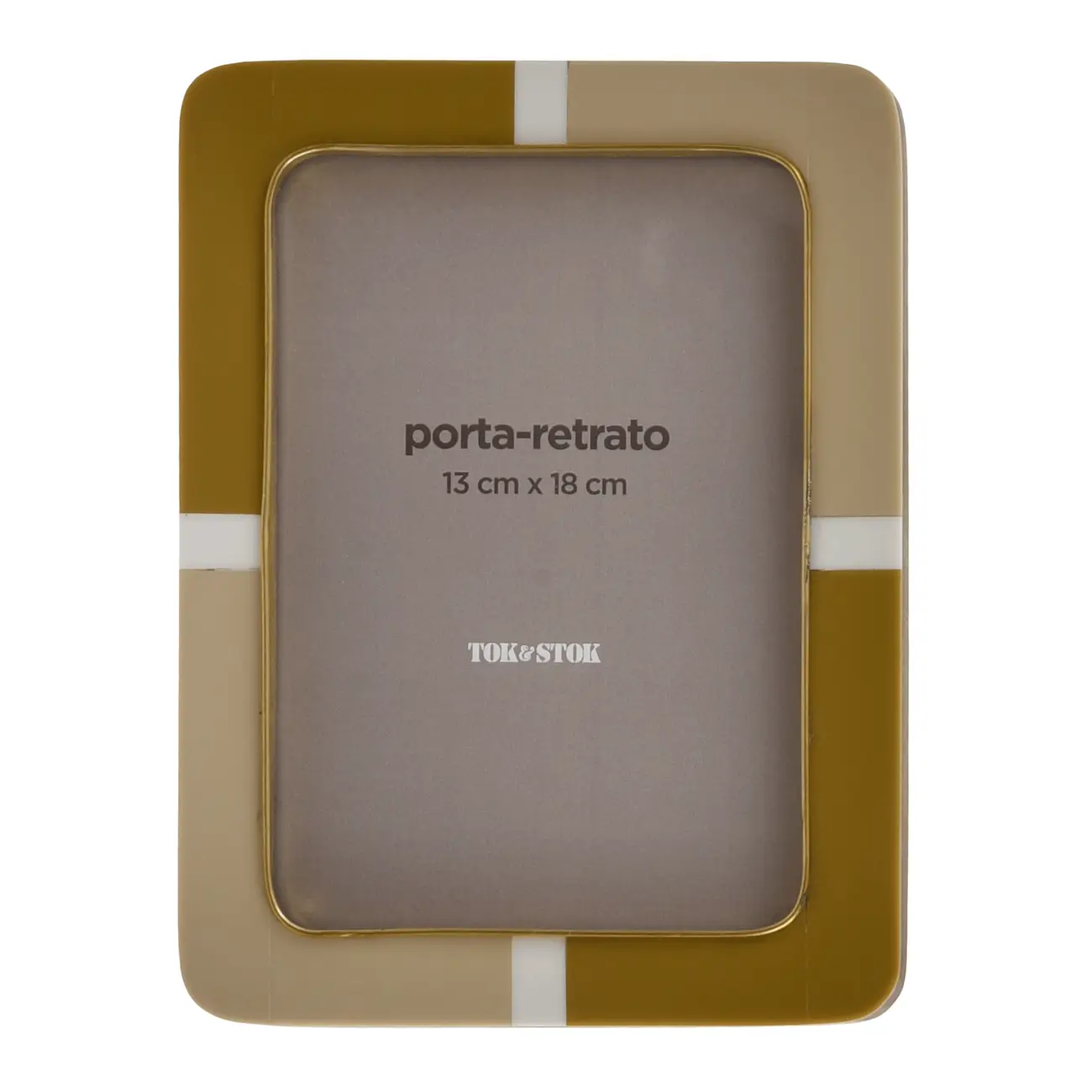 PORTA-RETRATO 13 CM X 18 CM COURT - DOURADO/CREAM - Foto 1