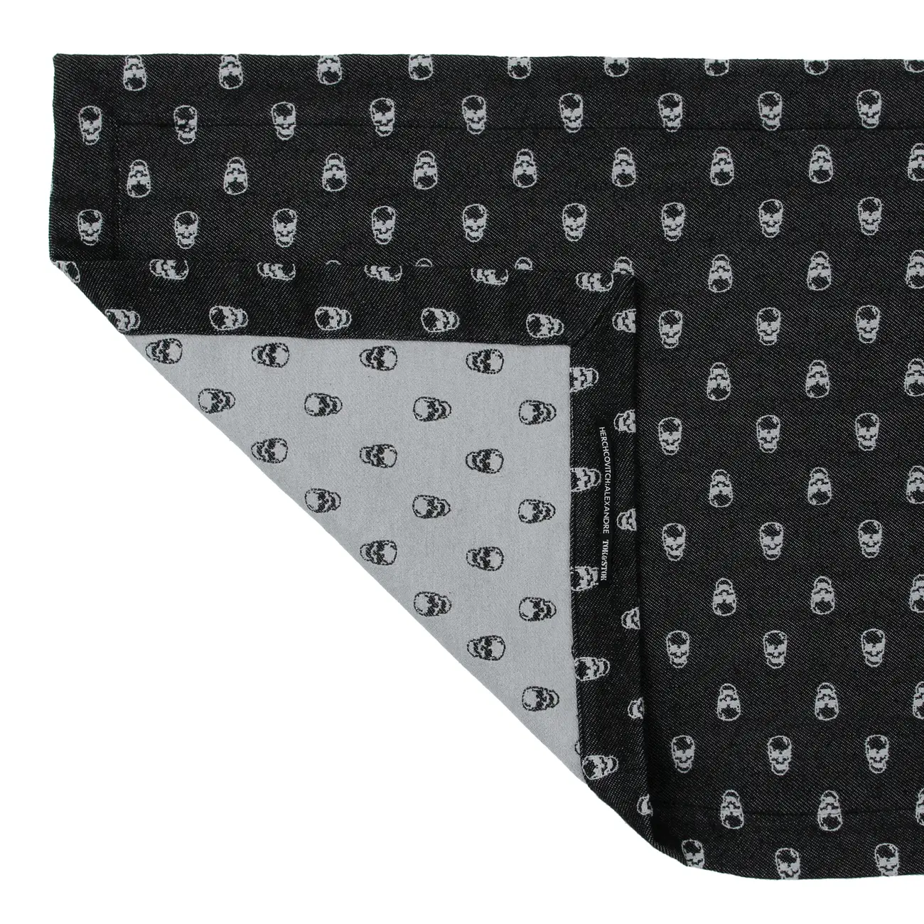 CAMINHO DE MESA 45 CM X 1,42 M CAVEIRA - PRETO/BRANCO - Foto 3