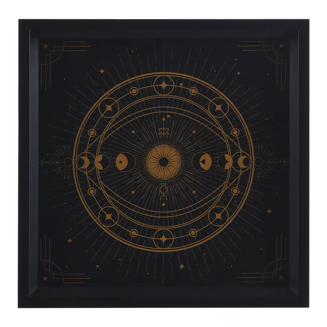 QUADRO ANCIENT FUTURES 30 CM X 30 CM - PRETO/DOURADO - Foto 1