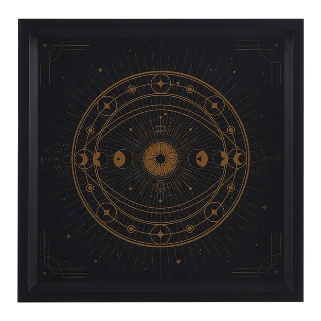 QUADRO ANCIENT FUTURES 30 CM X 30 CM - PRETO/DOURADO - Foto 1