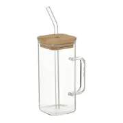 CANECA COM CANUDO 400 ML BAMBOO FRESH - BAMBU/INCOLOR - Foto 3
