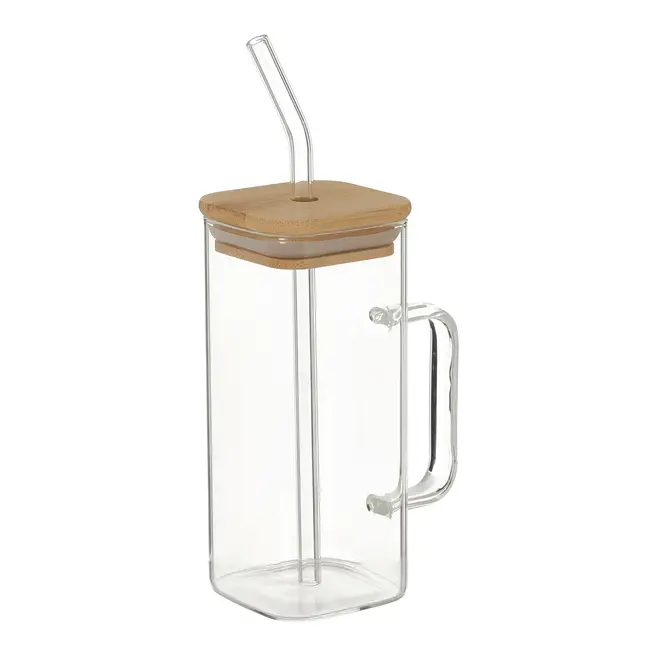 CANECA COM CANUDO 400 ML BAMBOO FRESH - BAMBU/INCOLOR - Foto 3