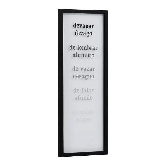 QUADRO 54 CM X 20 CM TUDO OU TUDO DEVAGAR DIVAGO - PRETO/BRANCO - Foto 2
