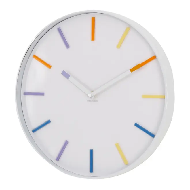RELÓGIO DE PAREDE TIC TAC 34 CM - BRANCO/CORES CALEIDOCOLOR - Foto 2