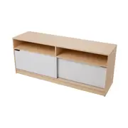 RACK 2 PORTAS DE CORRER 1,35 M X 39 CM WINK - NATURAL WASHED/BRANCO - Foto 2