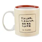 CANECA 350 ML IDA - FALAR CANSA - BEGE/PRETO - Foto 1