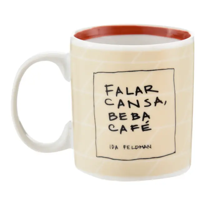 CANECA 350 ML IDA - FALAR CANSA - BEGE/PRETO - Foto 1