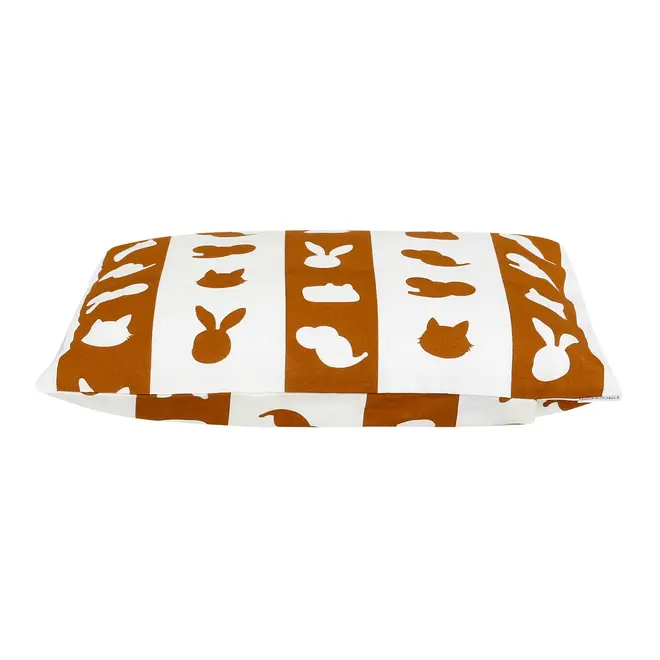 KIT COM 3 FRONHAS INFANTIL 30 CM X 40 CM FEIRA DOS BICHOS - OFF WHITE/CASCA DE URUCUM - Foto 3