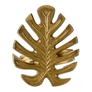 ARGOLA PARA GUARDANAPO CONJUNTO COM 2 PEÇAS FOLIAR - OURO VELHO - Foto 1