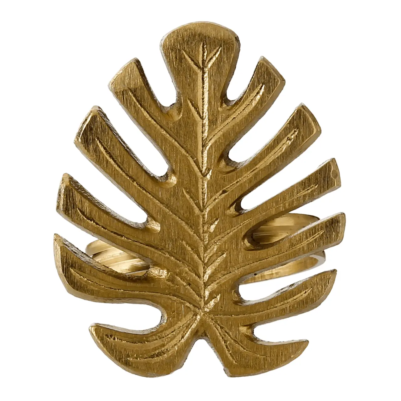 ARGOLA PARA GUARDANAPO CONJUNTO COM 2 PEÇAS FOLIAR - OURO VELHO - Foto 1