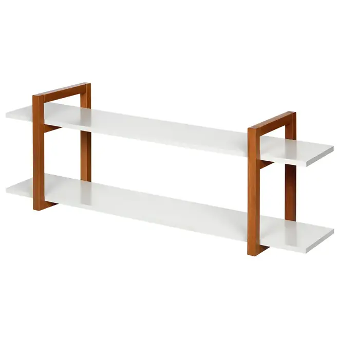 PRATELEIRA 35 CM X 1 M X 25 CM SKADA - NOZES/BRANCO - Foto 1