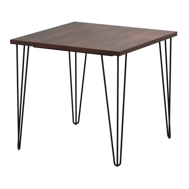 MESA DE JANTAR MESA 80 CM X 80 CM ZAHARA - PRETO/NOZES RÚSTICO - Foto 6