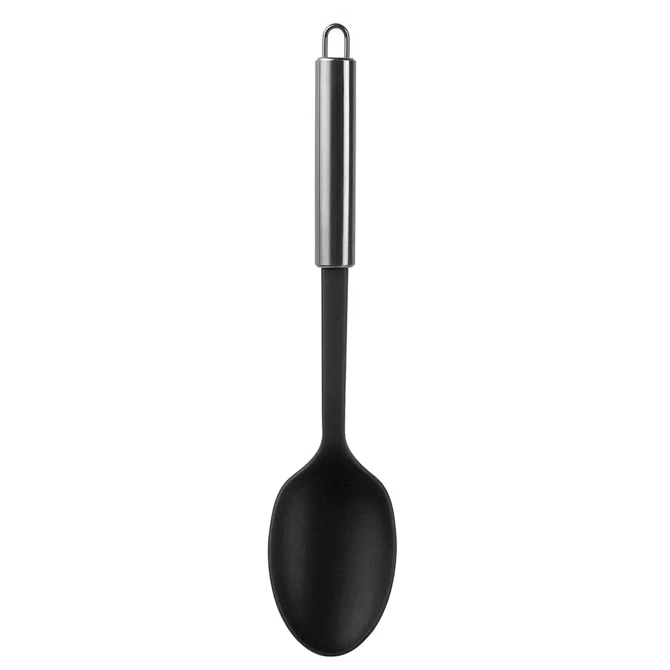COLHER 34 CM ELLIP NYLON - PRETO/INOX - Foto 1