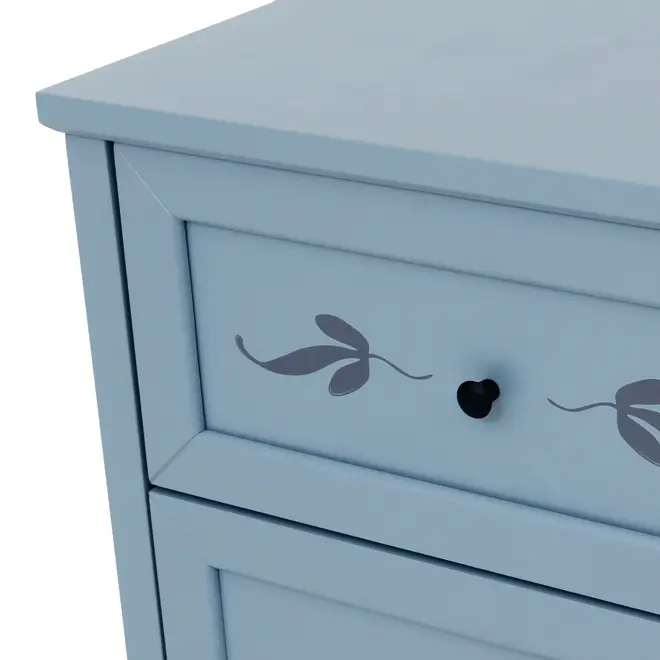 CÔMODA 3 GAVETAS/1 PORTA 93 CM X 53 CM BOUQUET XODÓ - BLEU CENDRÉ/MULTICOR - Foto 11