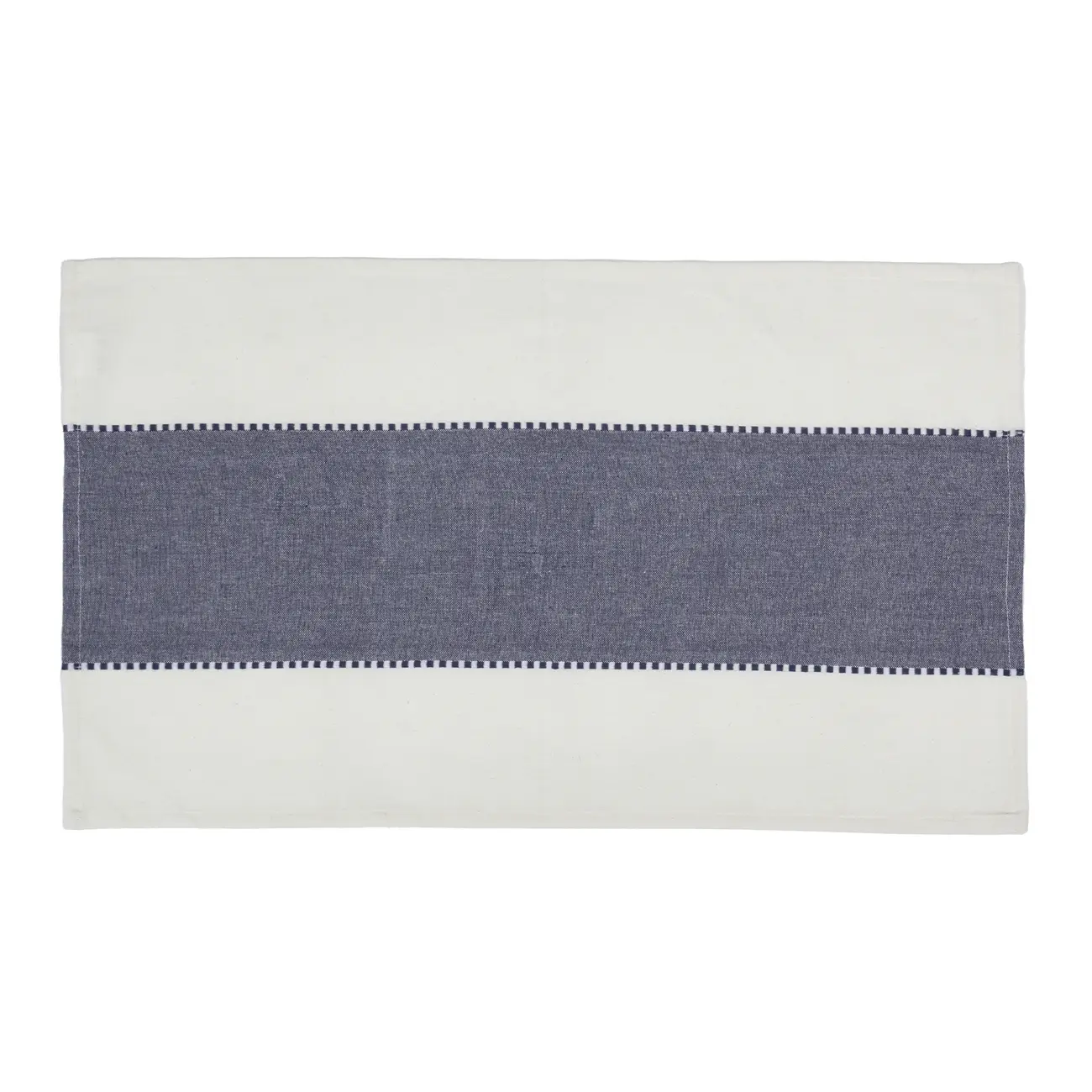 PANO DE COPA 40 CM X 70 CM BARRINHA - NATURAL/AZUL - Foto 1